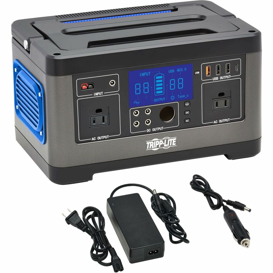 Tripp Lite Portable Power Station - 500W, Lithium-Ion (NMC), AC, DC, USB-A, USB-C, QC 3.0