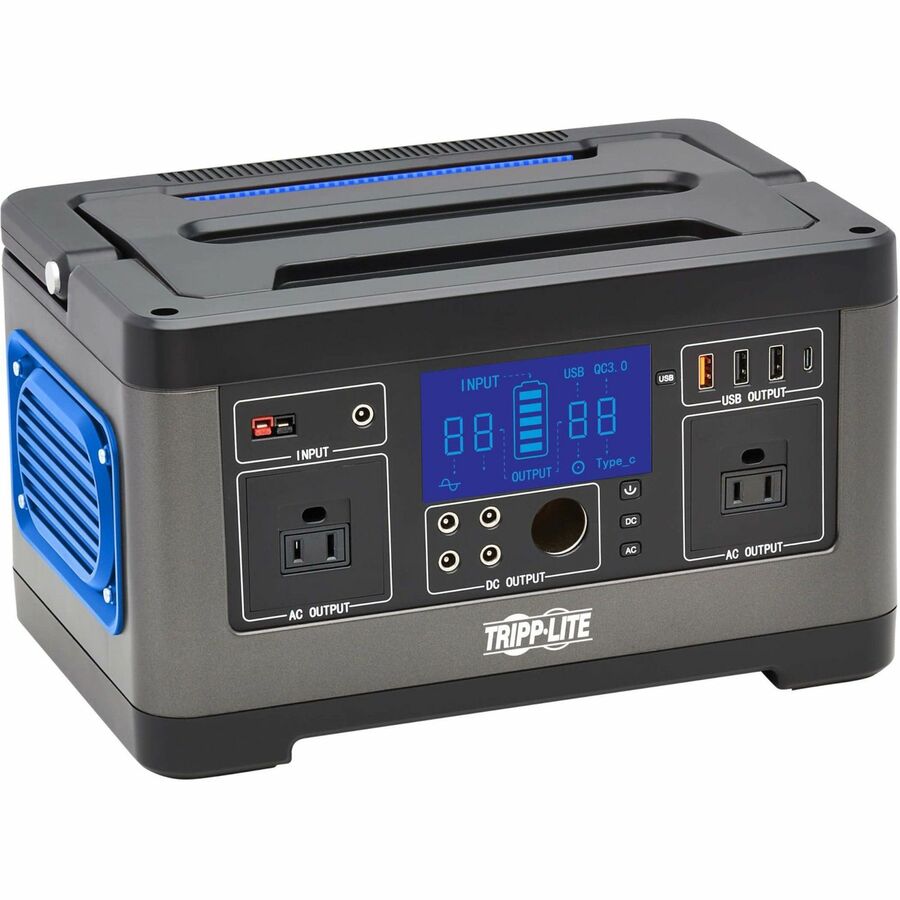 Tripp Lite Portable Power Station - 500W, Lithium-Ion (NMC), AC, DC, USB-A, USB-C, QC 3.0