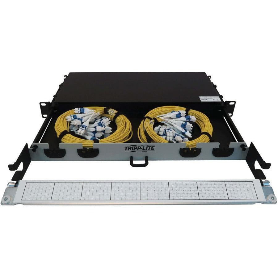 Tripp Lite Preloaded Fiber Panel, 1U - 2X (12X Lc/Lc Duplex M/M) 24F Trunk Cables, Os2 Singlemode, 10 M (32.8 Ft.)