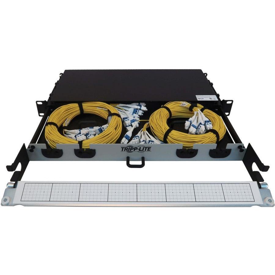 Tripp Lite Preloaded Fiber Panel, 1U - 2X (12X Lc/Lc Duplex M/M) 24F Trunk Cables, Os2 Singlemode, 20 M (65.6 Ft.)