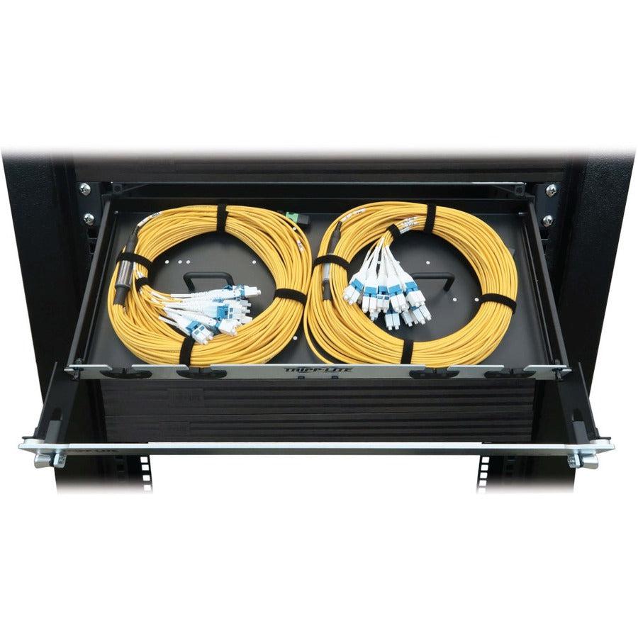 Tripp Lite Preloaded Fiber Panel, 1U - 2X (24F Mtp/Mpo-Apc To 12X Lc Duplex F/M) 24F Trunk Cables, Os2 Singlemode, 20 M (65.6 Ft.)