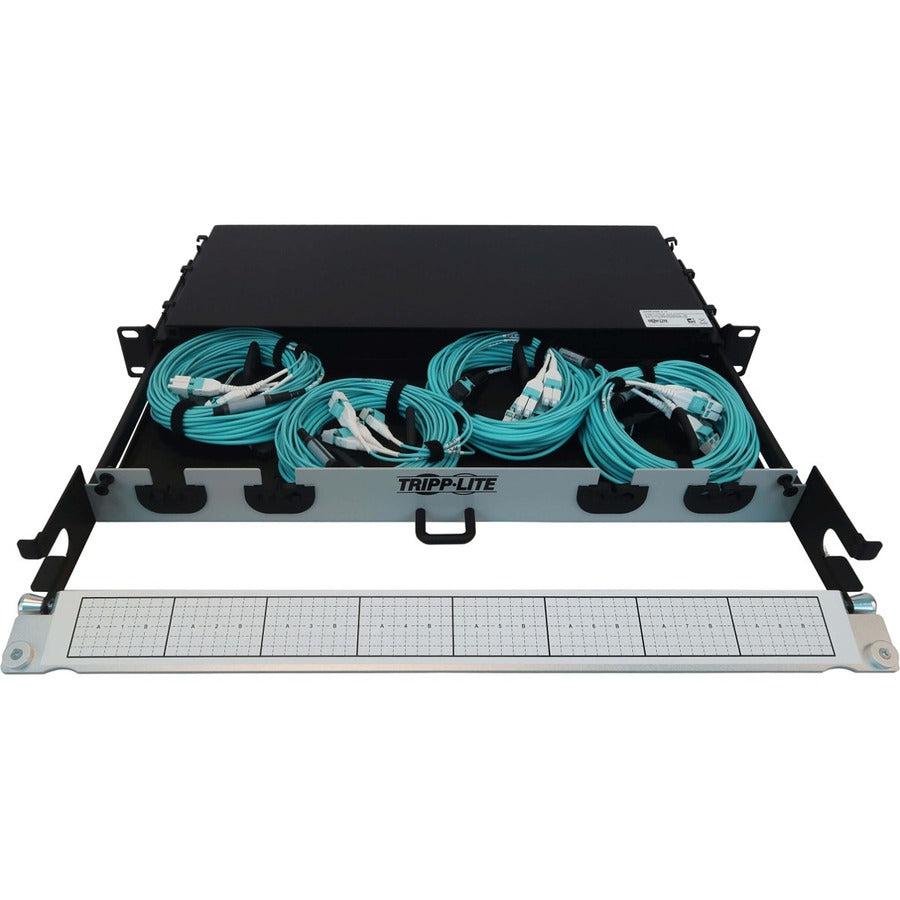 Tripp Lite Preloaded Fiber Panel, 1U - 4X (12F Mtp/Mpo-Pc To 4X Lc Duplex F/M) 8F Trunk Cables, Om4 Multimode, 10 M (32.8 Ft.)