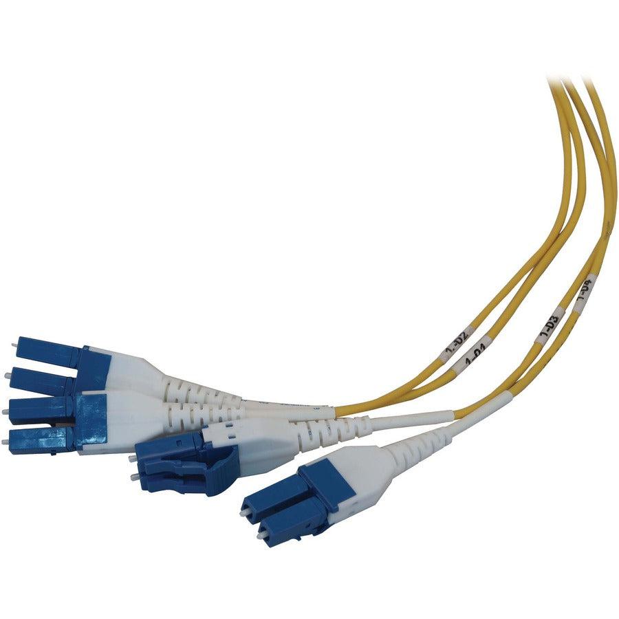 Tripp Lite Preloaded Fiber Panel, 1U - 6X (4X Lc/Lc Duplex M/M) 8F Trunk Cables, Os2 Singlemode, 10 M (32.8 Ft.)