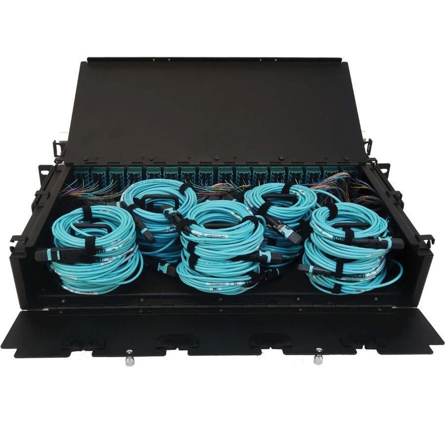 Tripp Lite Preloaded Fiber Patch Panel, 2U - 32X (12F Mtp/Mpo-Pc To 4X Lc Duplex F/F) 8F Trunk Cables, Om4 Multimode, 3 M (9.8 Ft.)