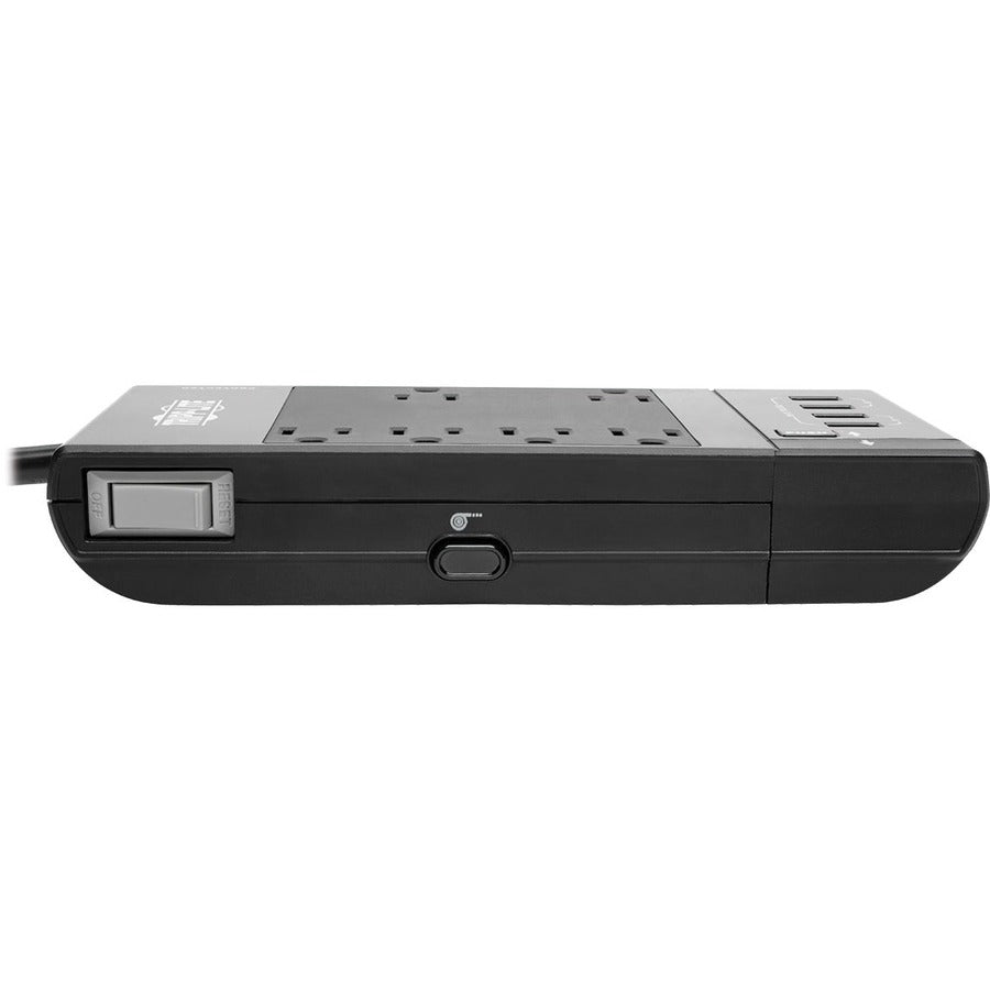 Tripp Lite Protect It! 6-Outlet Surge Protector, 4 Usb Ports, 6 Ft. Cord, 1080 Joules, Diagnostic Led, Black Housing