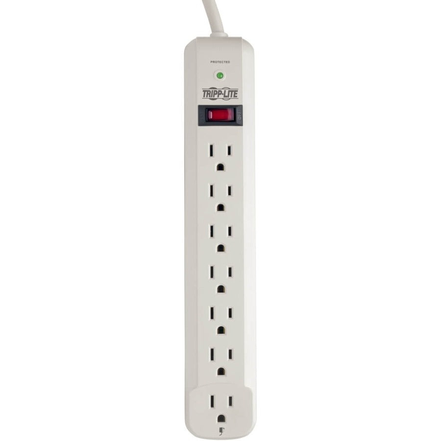 Tripp Lite Protect It! 7-Outlet Surge Protector, 12-Ft. Cord, 1080 Joules, Light Gray Housing