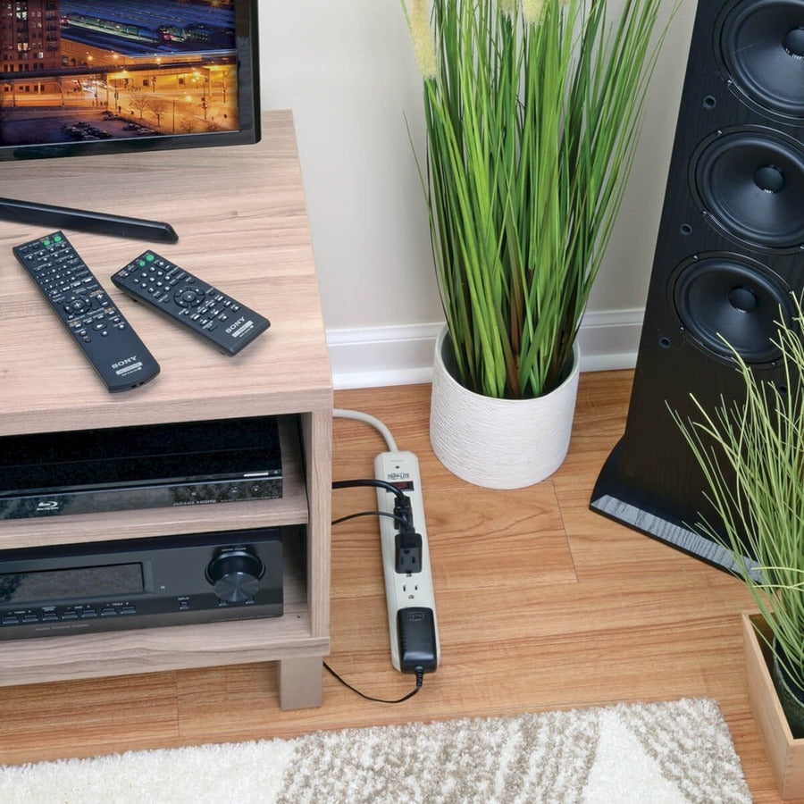 Tripp Lite Protect It! 7-Outlet Surge Protector, 12-Ft. Cord, 1080 Joules, Light Gray Housing