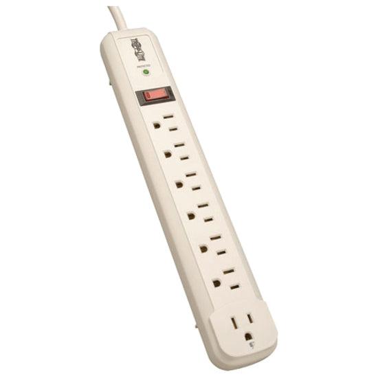 Tripp Lite Protect It! 7-Outlet Surge Protector 4-Ft. Cord, 1080 Joules, 1 Diagnostic Led, Light Gray Housing