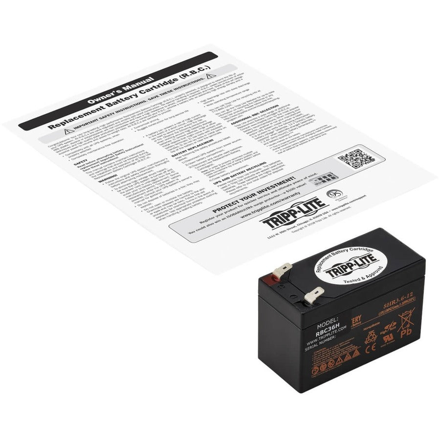 Tripp Lite Rbc36H Ups Replacement Battery Cartridge For Select Avr550U/Avrx550U Ups Systems, 12V