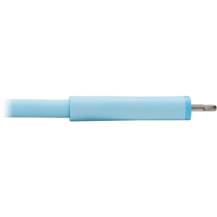 Tripp Lite Safe-IT USB-C to Lightning Sync/Charge Antibacterial Cable, Ultra Flexible, MFi Certified - USB 2.0 (M/M), Light Blue, 6 ft. (1.83 m)