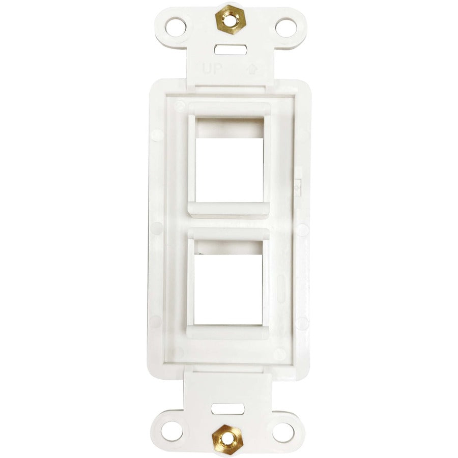 Tripp Lite Safe-It 2-Port Antibacterial Wall-Mount Insert, Decora Style, Vertical, Ivory, Taa