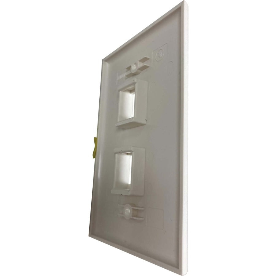 Tripp Lite Safe-It 2-Port Single-Gang Keystone Wall Plate, Antibacterial, Ivory Matte, Taa