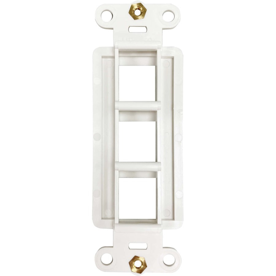 Tripp Lite Safe-It 3-Port Antibacterial Wall-Mount Insert, Decora Style, Vertical, Ivory, Taa