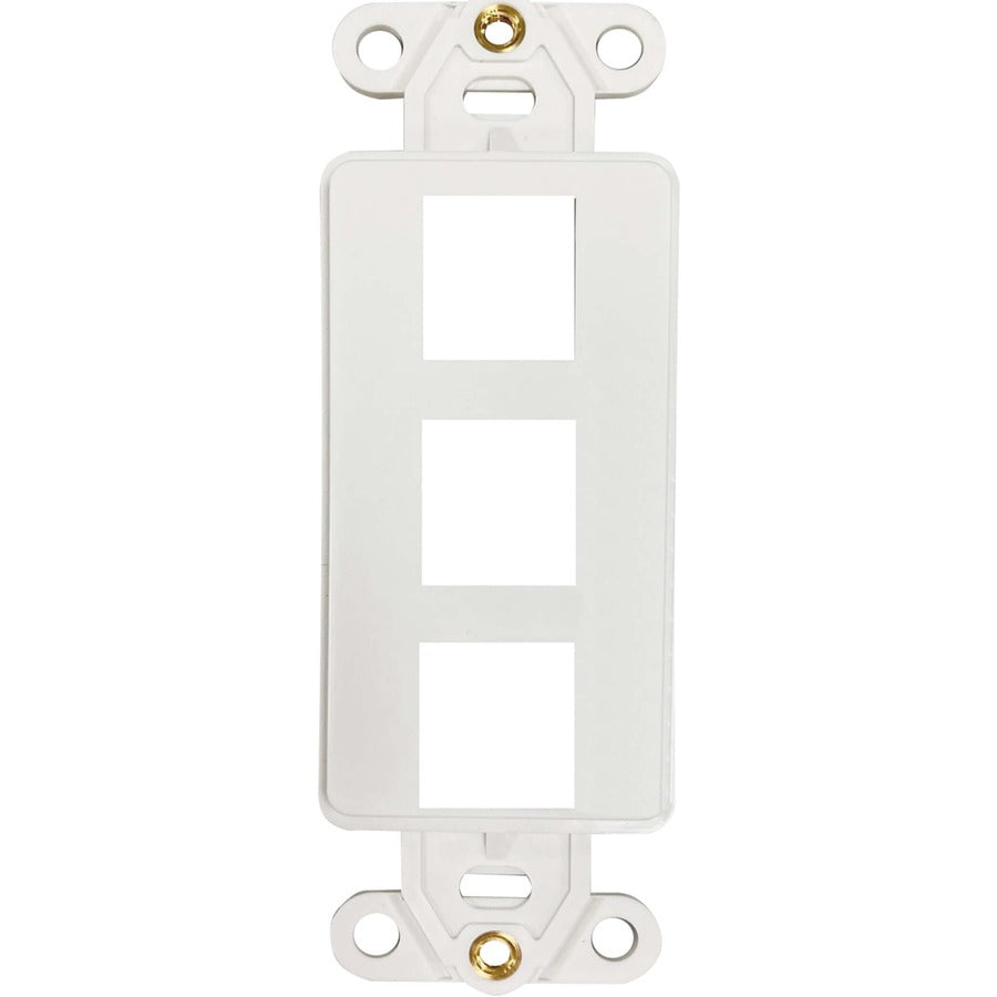 Tripp Lite Safe-It 3-Port Antibacterial Wall-Mount Insert, Decora Style, Vertical, Ivory, Taa