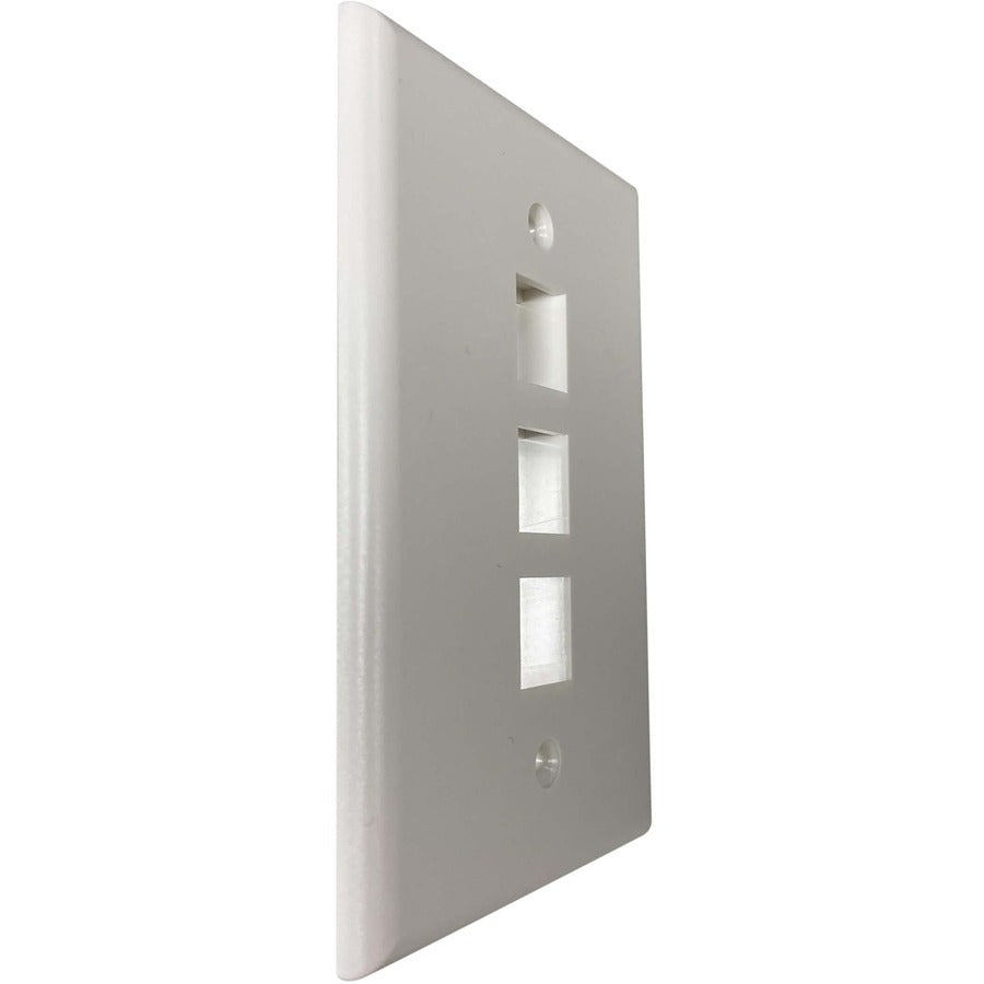 Tripp Lite Safe-It 3-Port Single-Gang Keystone Wall Plate, Antibacterial, Ivory Matte, Taa