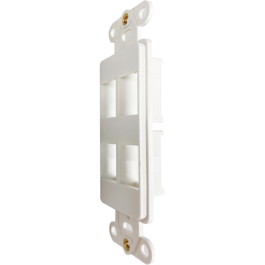 Tripp Lite Safe-It 4-Port Antibacterial Wall-Mount Insert, Decora Style, Vertical, Ivory, Taa