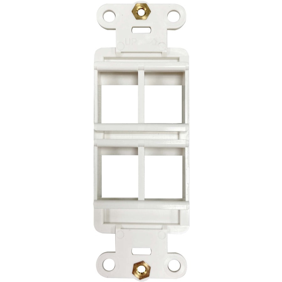 Tripp Lite Safe-It 4-Port Antibacterial Wall-Mount Insert, Decora Style, Vertical, Ivory, Taa