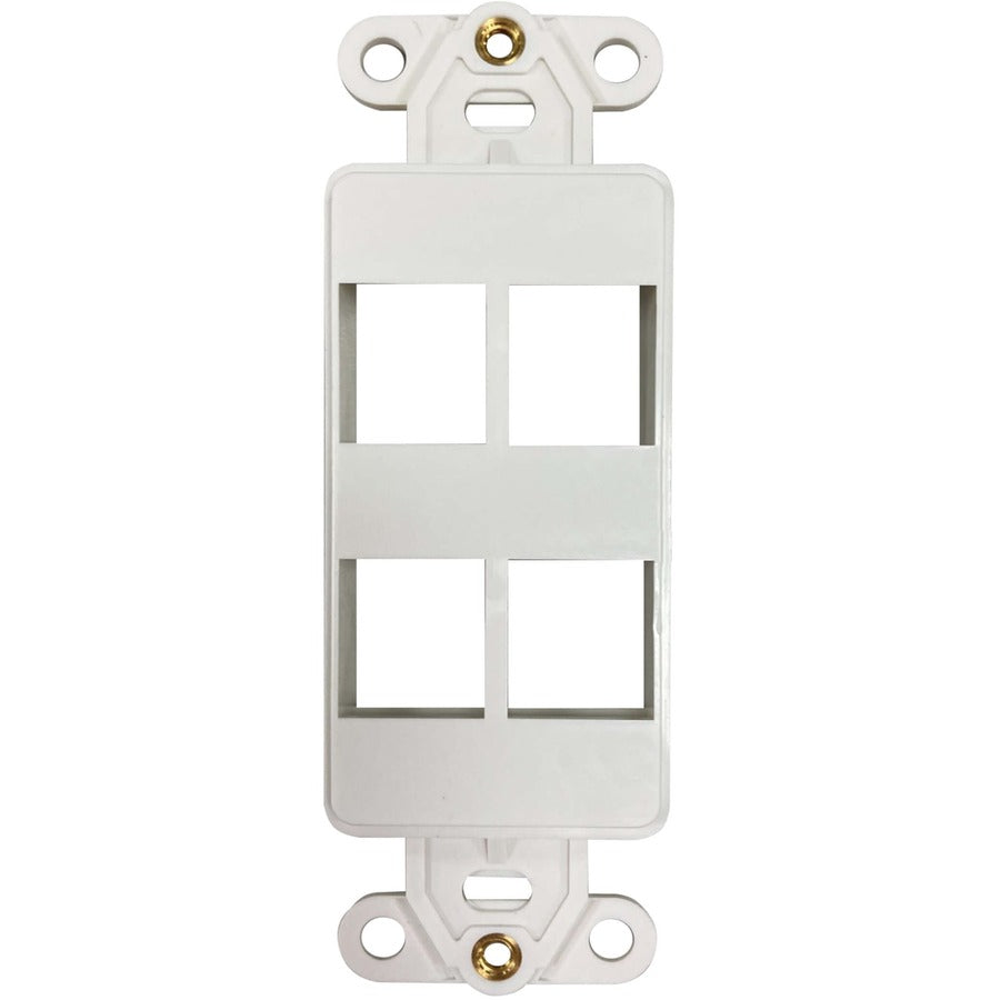 Tripp Lite Safe-It 4-Port Antibacterial Wall-Mount Insert, Decora Style, Vertical, Ivory, Taa