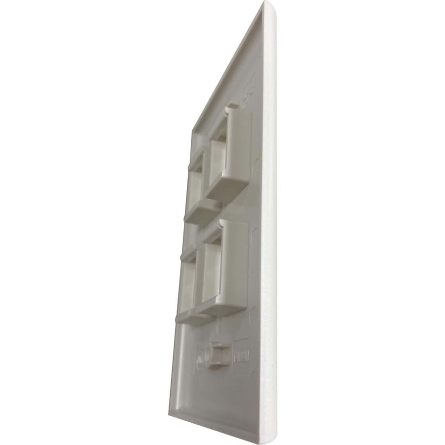 Tripp Lite Safe-It 4-Port Single-Gang Keystone Wall Plate, Antibacterial, Ivory Matte, Taa