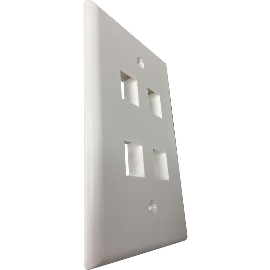 Tripp Lite Safe-It 4-Port Single-Gang Keystone Wall Plate, Antibacterial, Ivory Matte, Taa