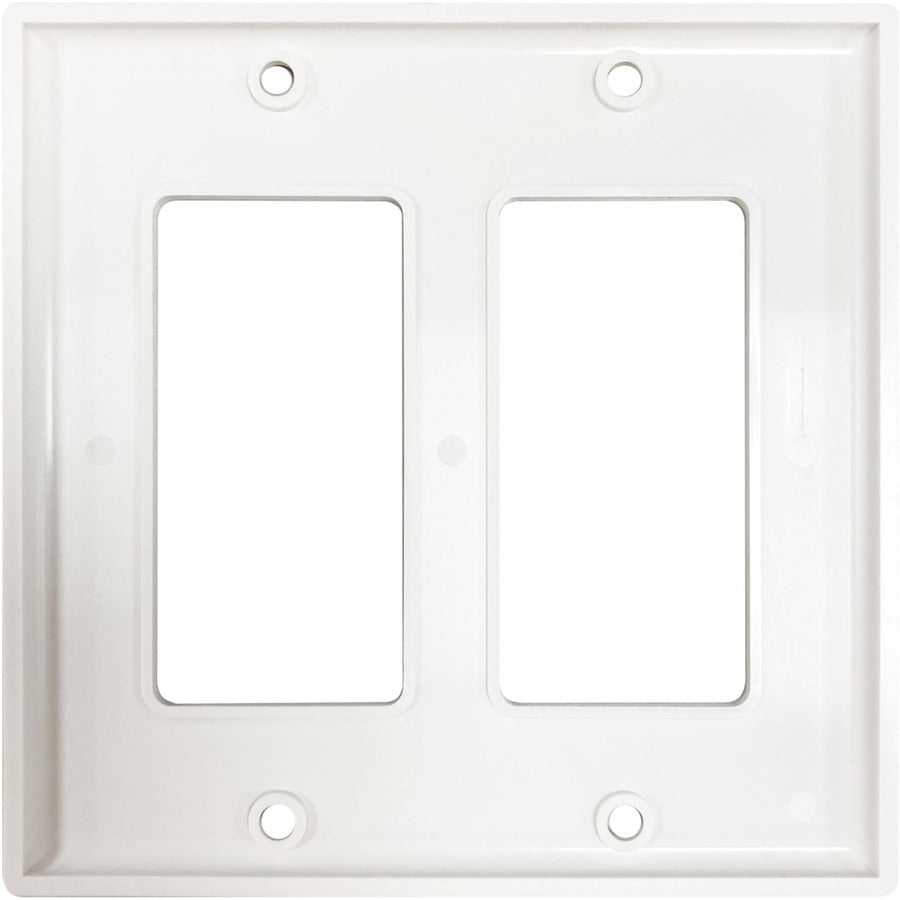 Tripp Lite Safe-It Double-Gang Antibacterial Wall Plate, Decora Style, Ivory, Taa