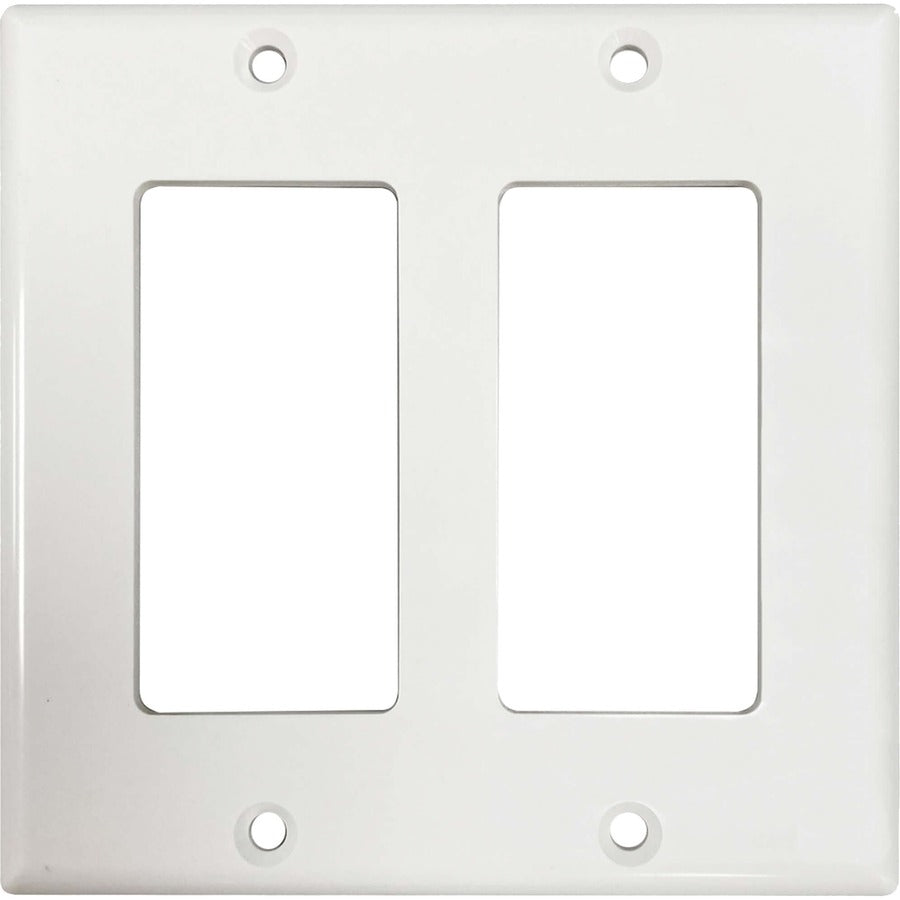 Tripp Lite Safe-It Double-Gang Antibacterial Wall Plate, Decora Style, Ivory, Taa