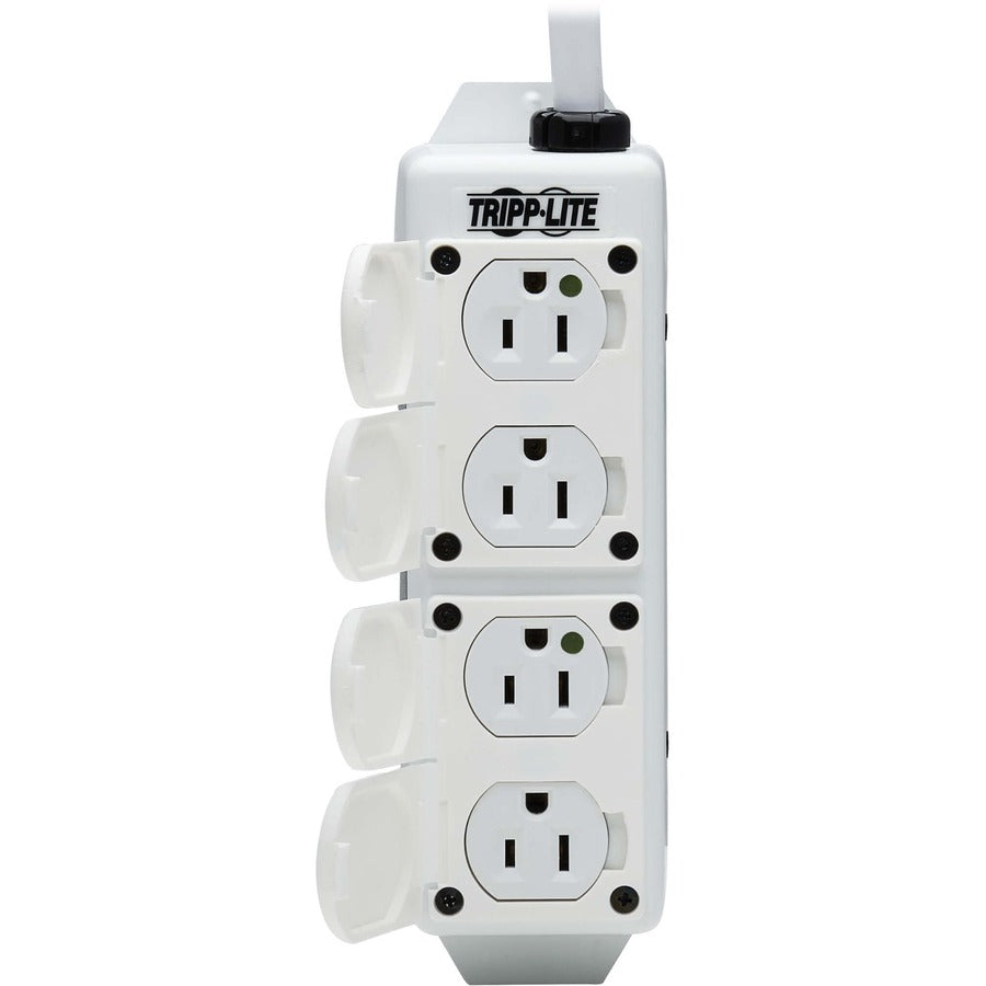 Tripp Lite Safe-It Ul 2930 Medical-Grade Power Strip For Patient Care Vicinity, 4 Hospital-Grade Outlets, Safety Covers, Antimicrobial, 15 Ft. Cord, Dual Ground
