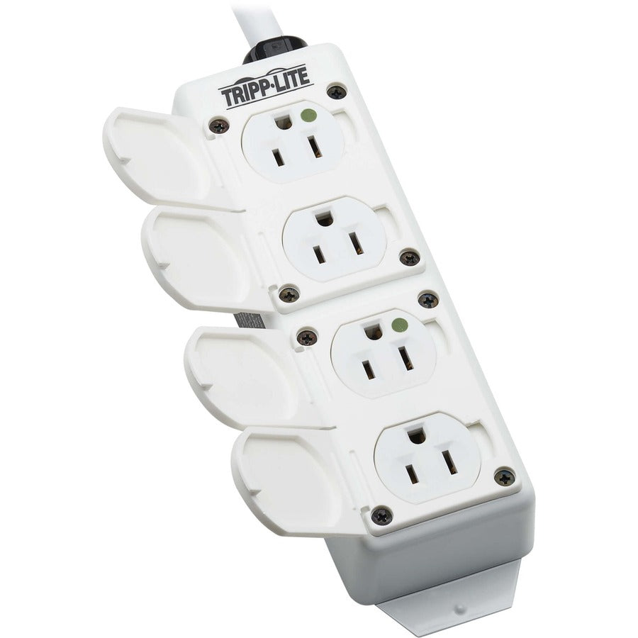 Tripp Lite Safe-It Ul 2930 Medical-Grade Power Strip For Patient Care Vicinity, 4 Hospital-Grade Outlets, Safety Covers, Antimicrobial, 15 Ft. Cord, Dual Ground