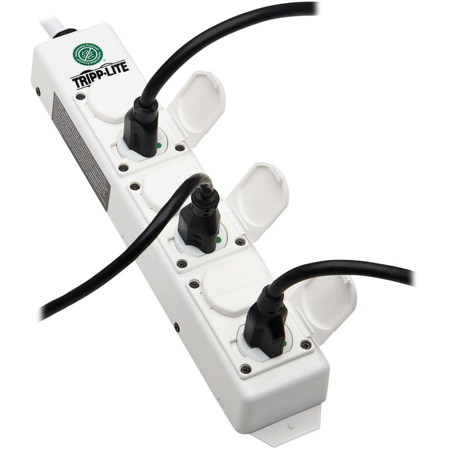 Tripp Lite Safe-It Ul 2930 Medical-Grade Power Strip For Patient Care Vicinity, 6 Hospital-Grade Outlets, Safety Covers, Antimicrobial, 15 Ft. Cord, Dual Ground