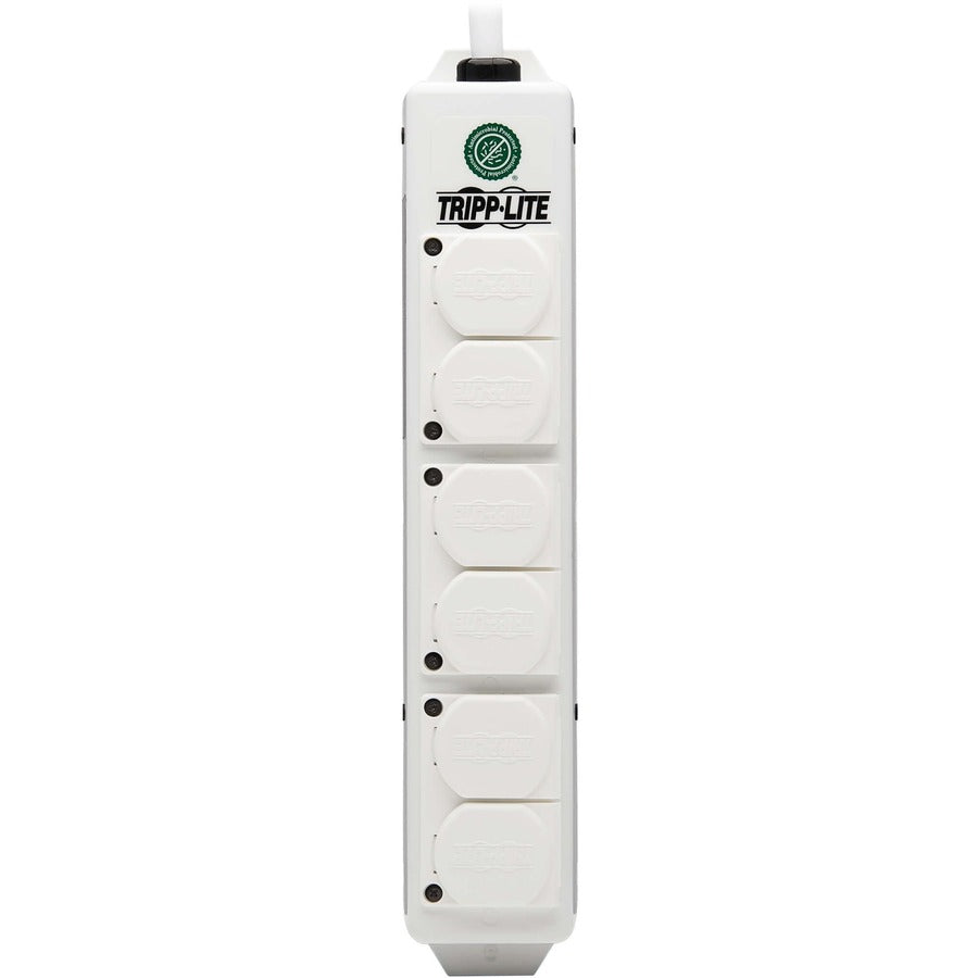 Tripp Lite Safe-It Ul 2930 Medical-Grade Power Strip For Patient Care Vicinity, 6 Hospital-Grade Outlets, Safety Covers, Antimicrobial, 15 Ft. Cord, Dual Ground