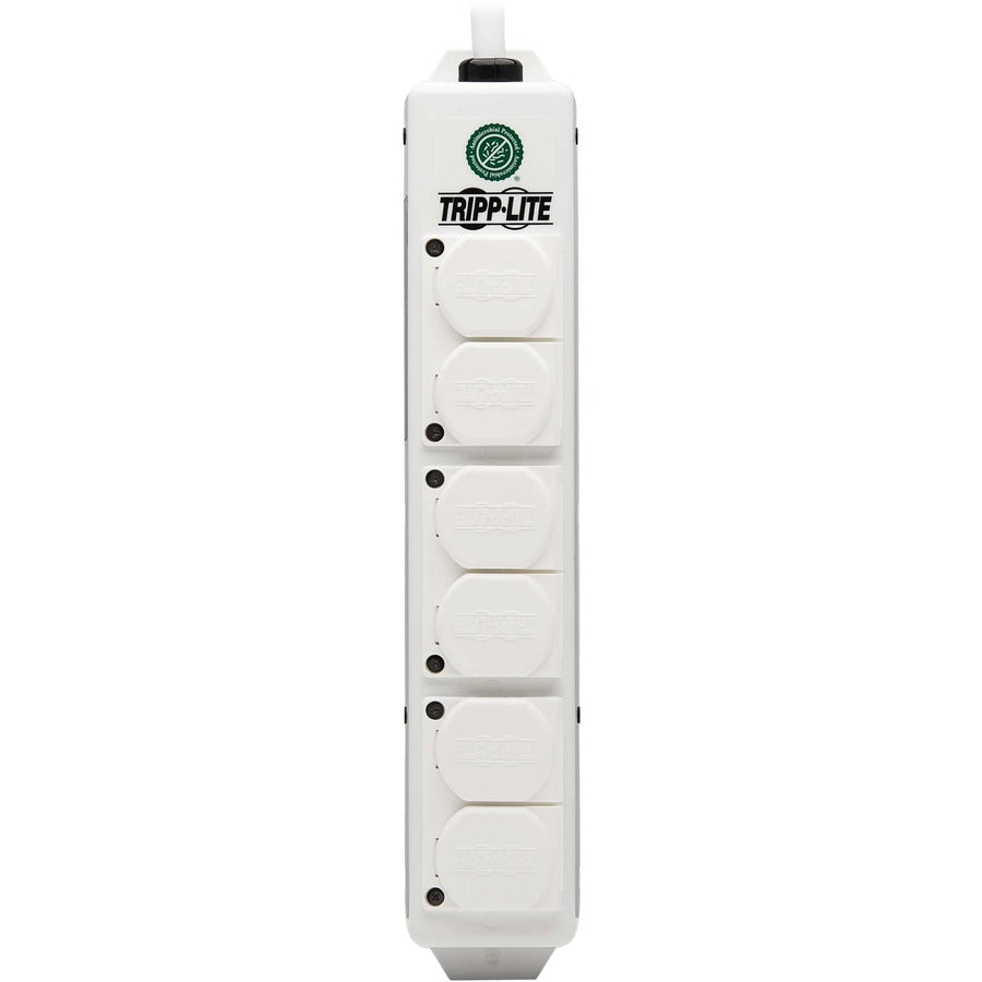 Tripp Lite Safe-It Ul 2930 Medical-Grade Power Strip For Patient Care Vicinity, 6 Hospital-Grade Outlets, Safety Covers, Antimicrobial, 6 Ft. Cord, Dual Ground