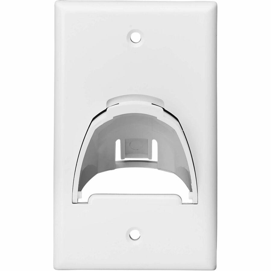 Tripp Lite Single-Gang Up-or Down-Angle Bulk Cable Wall Plate, White, TAA - 1 x Total