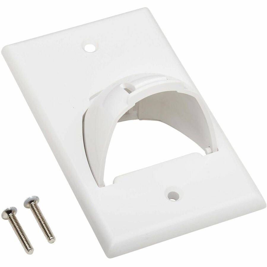 Tripp Lite Single-Gang Up-or Down-Angle Bulk Cable Wall Plate, White, TAA - 1 x Total
