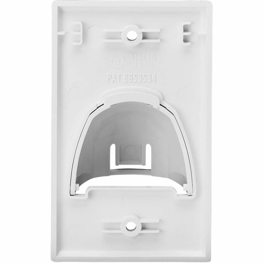 Tripp Lite Single-Gang Up-or Down-Angle Bulk Cable Wall Plate, White, TAA - 1 x Total