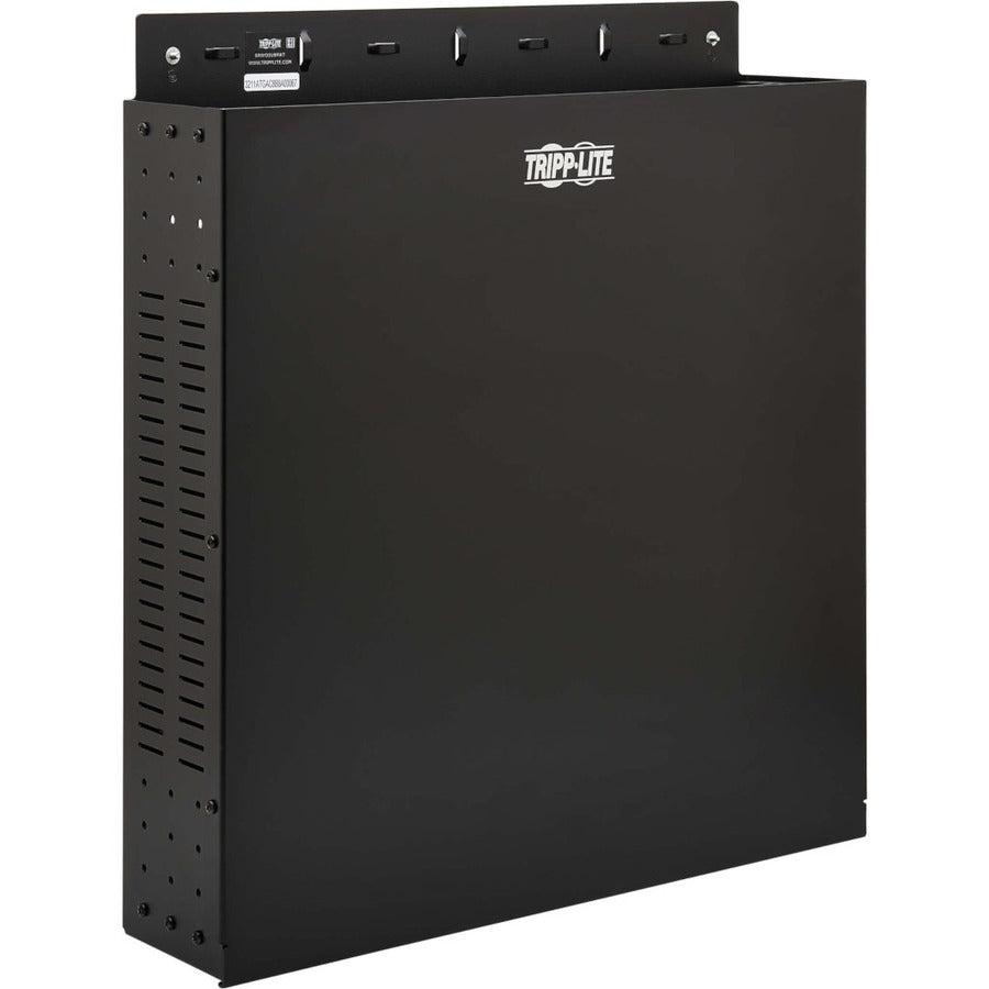 Tripp Lite SmartRack 2U Low-Profile Vertical-Mount Vented Wall-Mount Mini Rack Enclosure, Black
