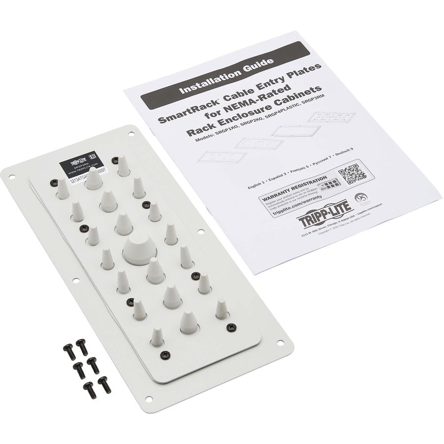 Tripp Lite SmartRack Cable Entry Gland Plate for NEMA-Rated Enclosure Cabinets 21-Port Mem