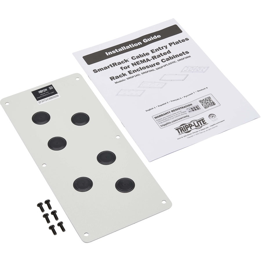 Tripp Lite SmartRack Cable Gland Plate for NEMA-Rated Enclosure Cabinets 6 Ports (0.5 in.)