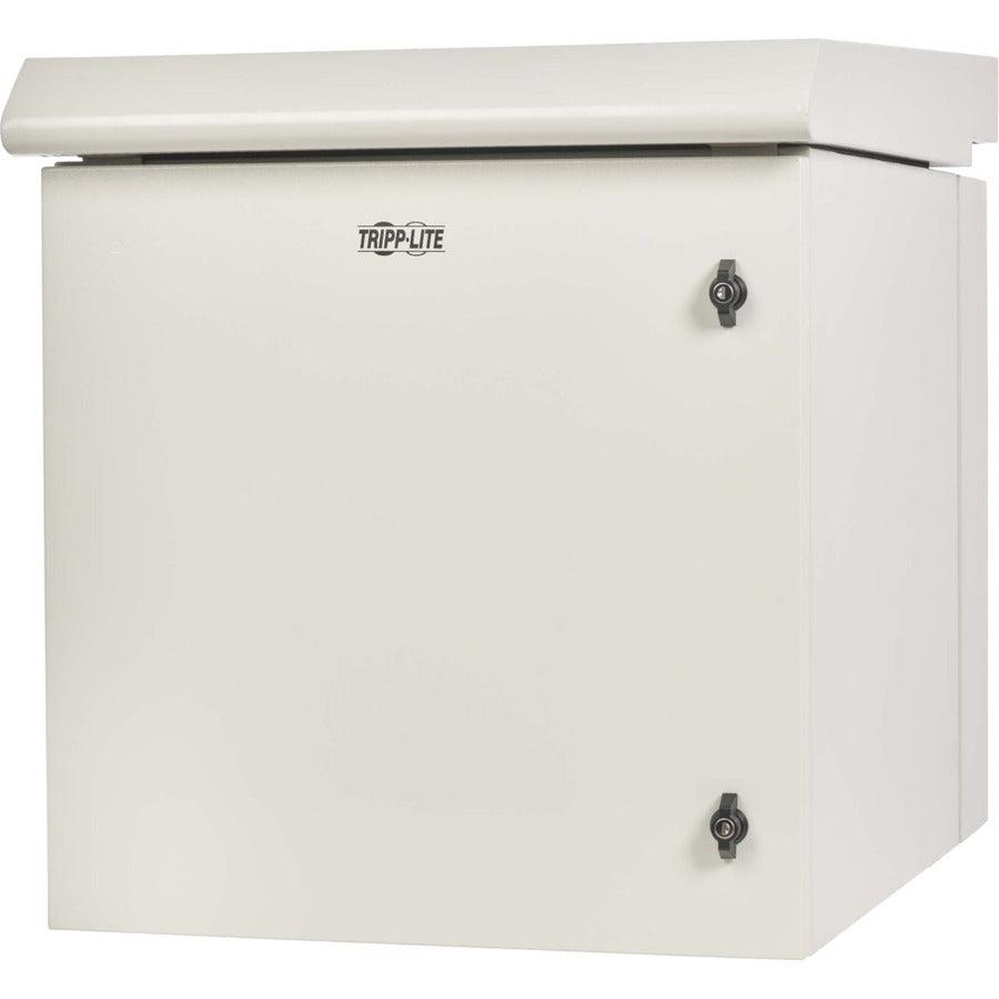 Tripp Lite SmartRack Industrial Enclosure with Lock - NEMA 3R, Wall Mount, Metal Construction, Hinged Back, Internal Fans, 28 in. Depth, 12U, Gray