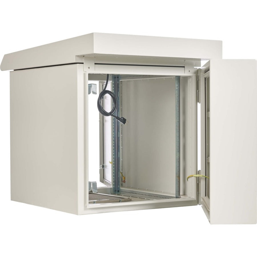 Tripp Lite SmartRack Industrial Enclosure with Lock - NEMA 3R, Wall Mount, Metal Construction, Hinged Back, Internal Fans, 28 in. Depth, 12U, Gray
