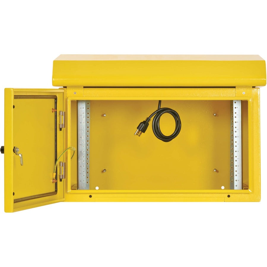 Tripp Lite SmartRack Industrial Enclosure with Lock - NEMA 3R, Wall Mount, Metal Construction, Internal Fans, 16.5 in. Depth, 6U, Yellow