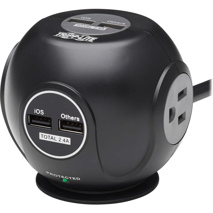 Tripp Lite Tlp38Uam Surge Protector Black, Grey 3 Ac Outlet(S) 120 V 2.44 M