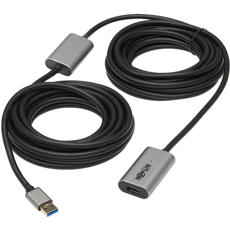Tripp Lite U330-10M-Al Usb 3.2 Gen 1 Active Extension Repeater Cable (M/F), Aluminum Housing, 10 M (32.8 Ft.)