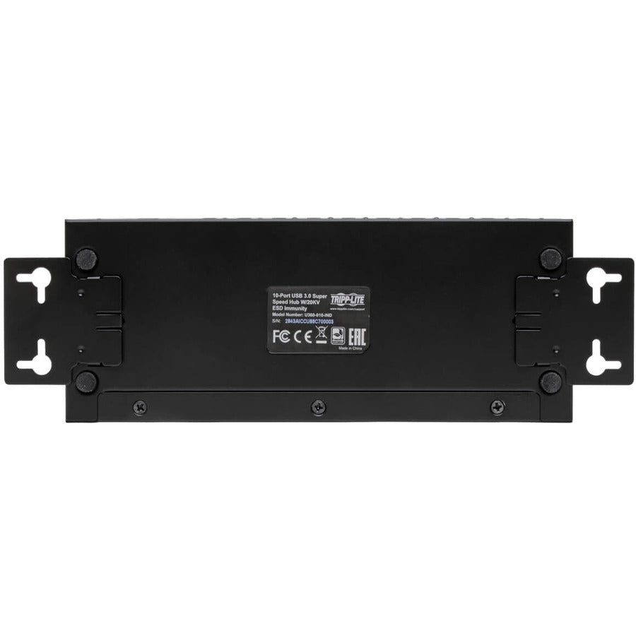 Tripp Lite U360-010-Ind 10-Port Industrial-Grade Usb 3.0 Superspeed Hub - 20 Kv Esd Immunity, Metal Housing, Mountable