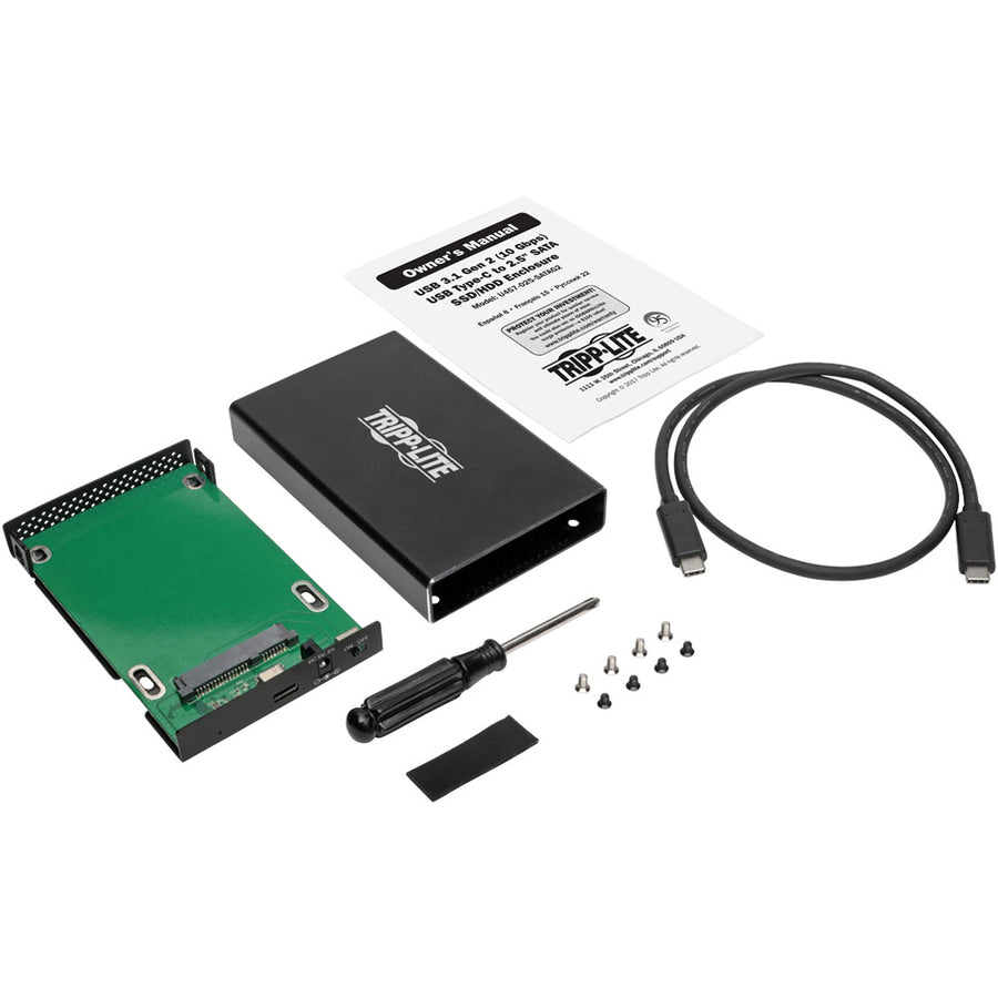 Tripp Lite U457-025-Satag2 Usb 3.1 Gen 2 (10 Gbps) Sata Ssd/Hdd To Usb-C Enclosure Adapter With Uasp Support, Metal Housing, Thunderbolt™ 3 Compatible