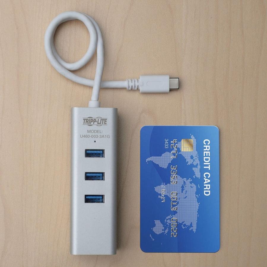 Tripp Lite U460-003-3A1G 3-Port Usb-C Hub With Lan Port, Usb-C To 3X Usb-A Ports And Gbe, Usb 3.0, White