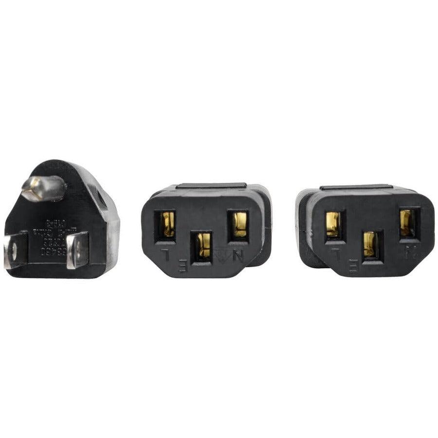 Tripp Lite Universal Power Extension Cord Y Splitter Cable (Nema 5-15P To 2X Iec-320-C13), 6-Ft.