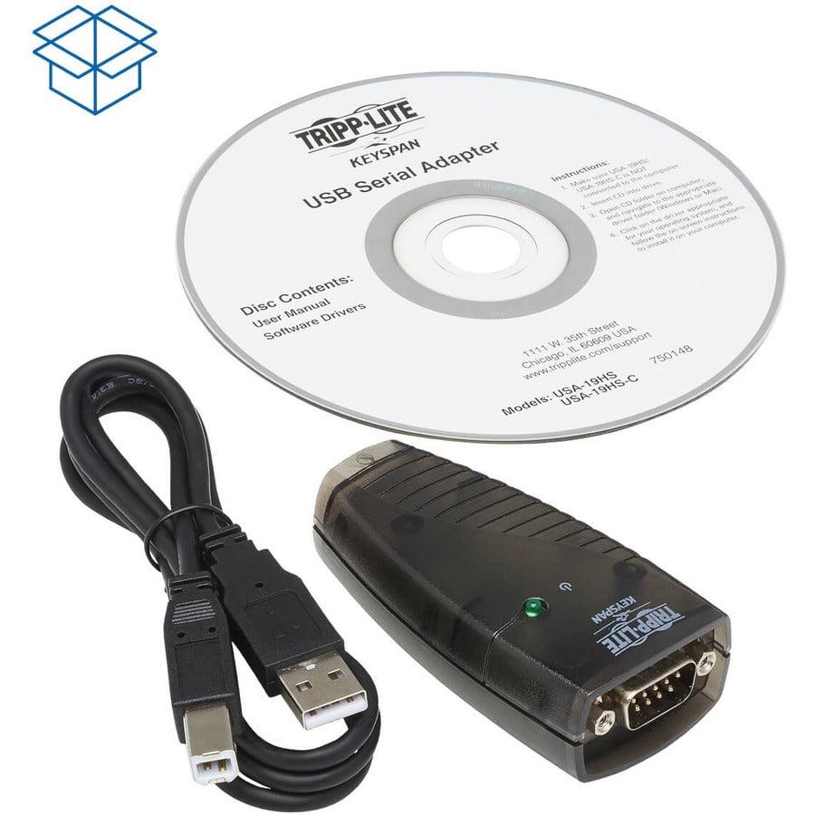 Tripp Lite Usa-19Hs Keyspan Usb To Serial Adapter - Usb-A Male To Db9 Rs232 Male, 3 Ft. (0.91 M), Taa