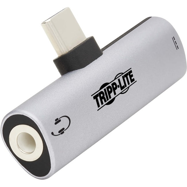 Tripp Lite Usb-C To 3.5 Mm Headphone Jack Adapter For Hi-Res Stereo Audio - Pd 3.0 And Qc 2.0 Charging, Silver - Usb-C To Headphone Jack / Charging Adapter - Usb-C Male Reversible To 4-Pole Mini Jack, Usb-C Female - Silver - Usb Power Delivery (60W)