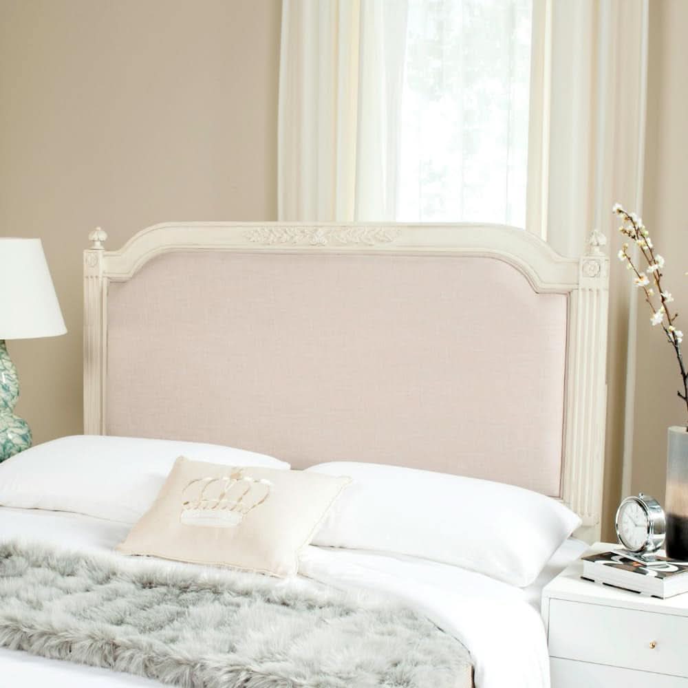 Tufted Linen Rustic Beige Headboard for Twin Beds