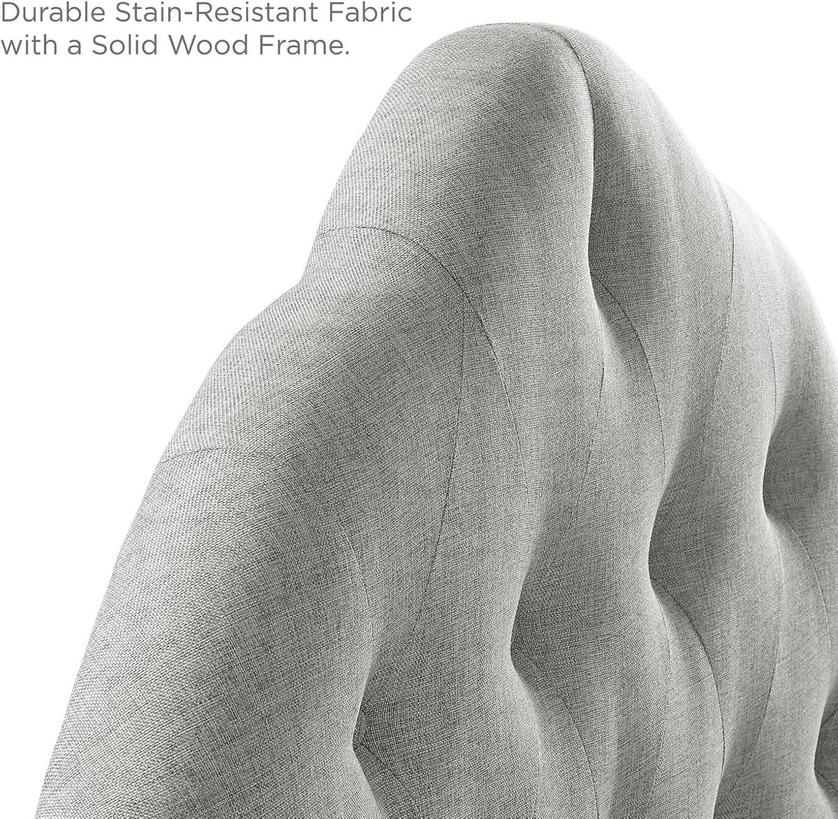 Tufted Linen Upholstered Queen Headboard with High Arch